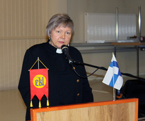 Seurakuntapastori Terhi Latvala toi tervehdyksen Lopen seurakunnasta.