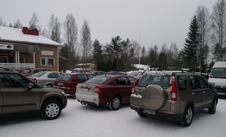 Tungosta parkkipaikalla